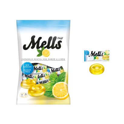 Mells Limón Mentol Sin Azúcar bolsa 900 g