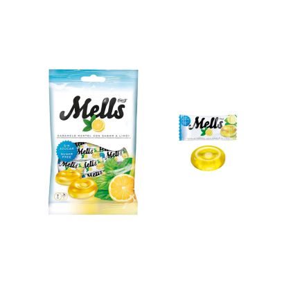 Mells limón Mentol  Sin Azúcar 12 bolsas de 80 g