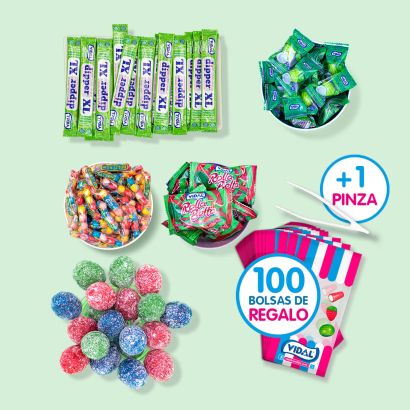 Mesa de chuches envueltas Futbolera