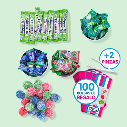 Mesa de chuches envueltas Futbolera