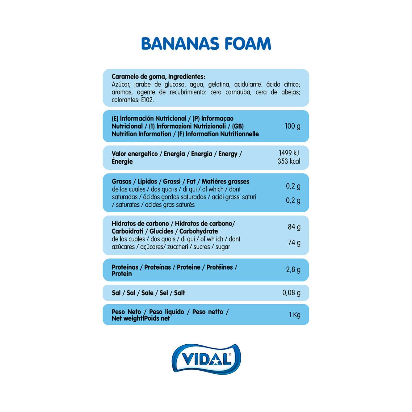 Bananas foam bolsa de 1 Kg