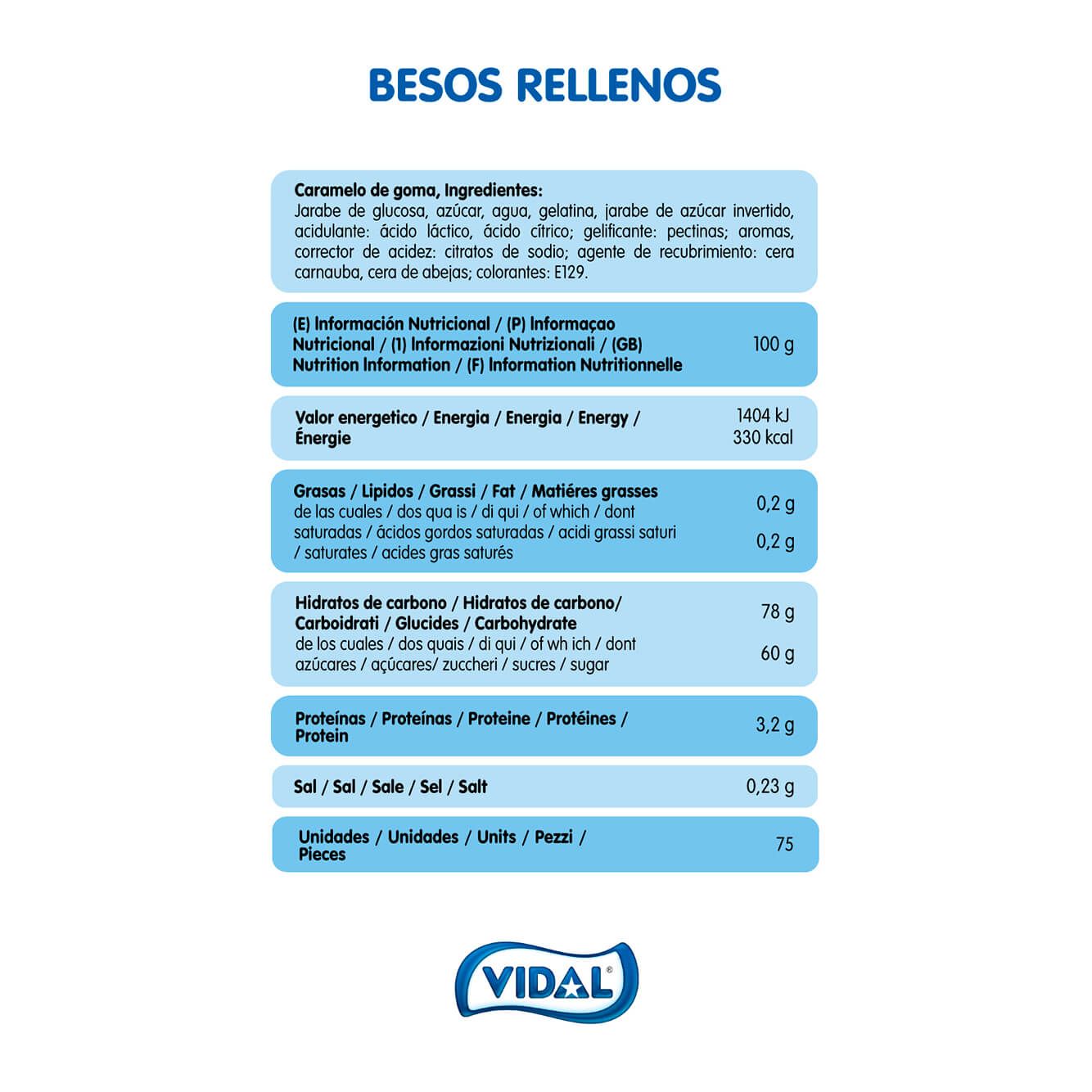 Besos Rellenos bandeja 795 g