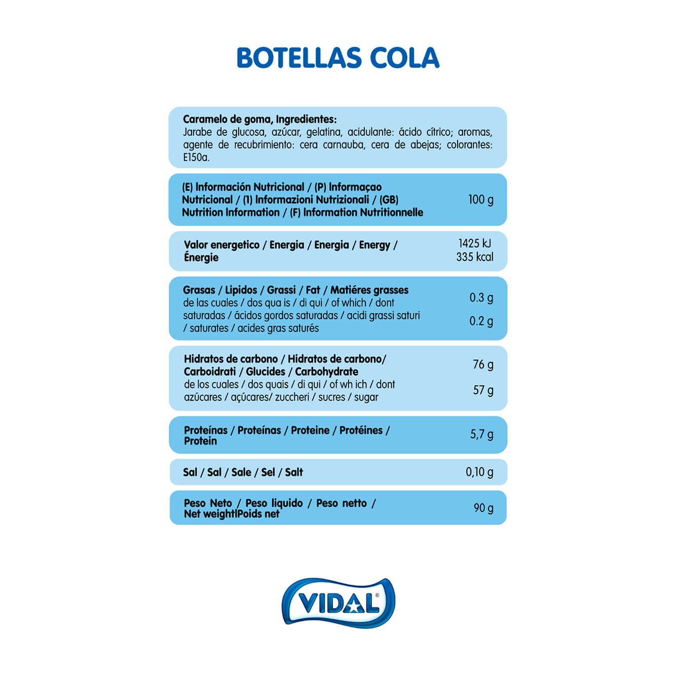 Botellas Cola 14 bolsas 90 g