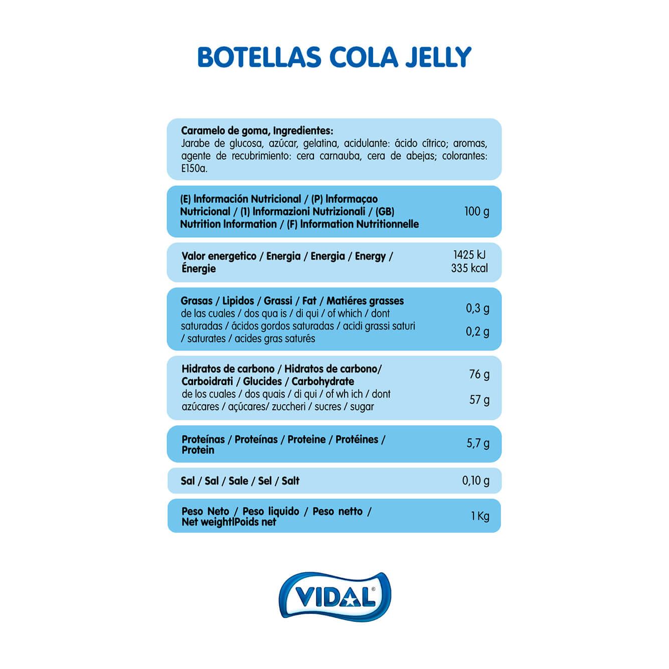 Botellas Cola Jelly bolsa 1 Kg