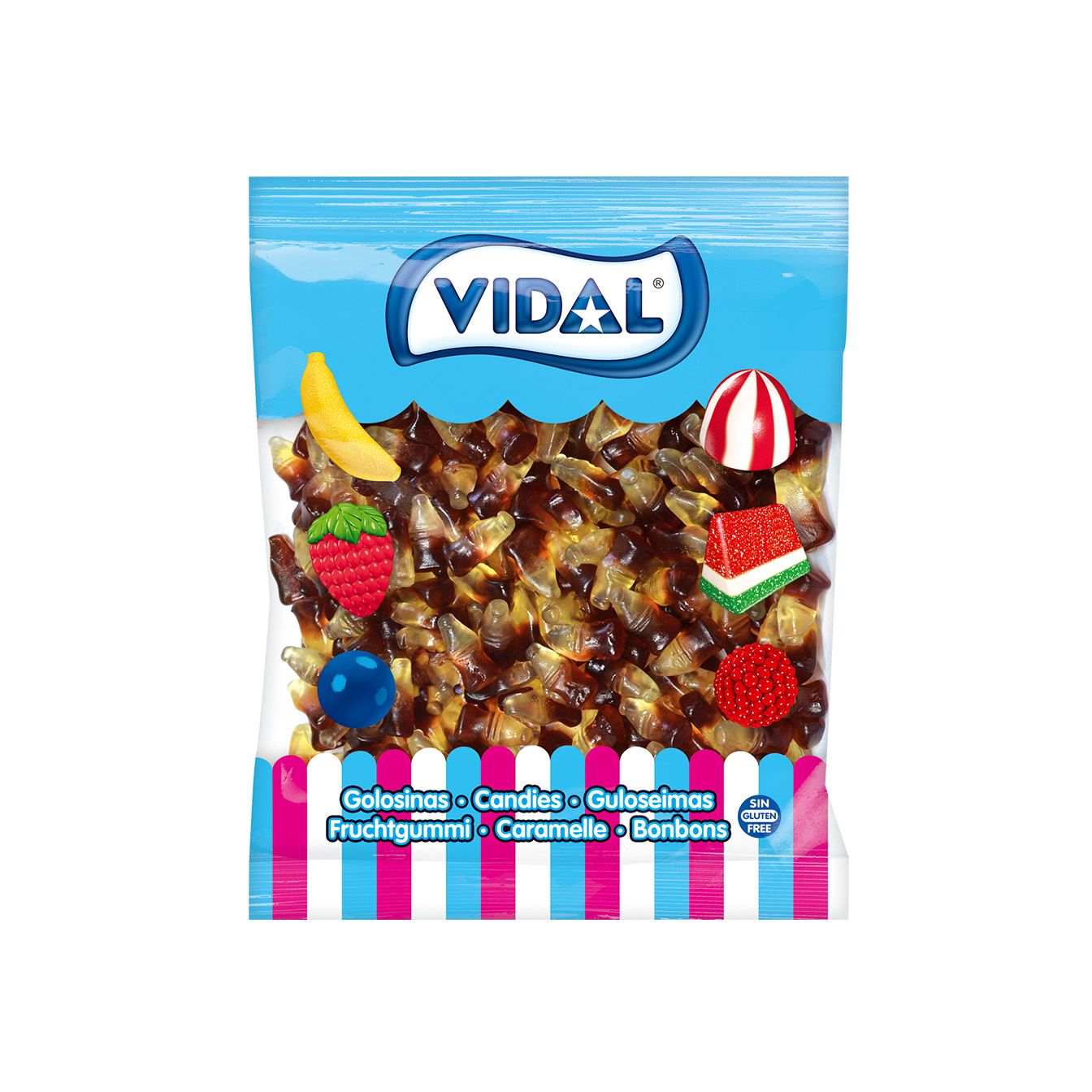 Botellas Mini Cola Jelly bolsa 1 Kg