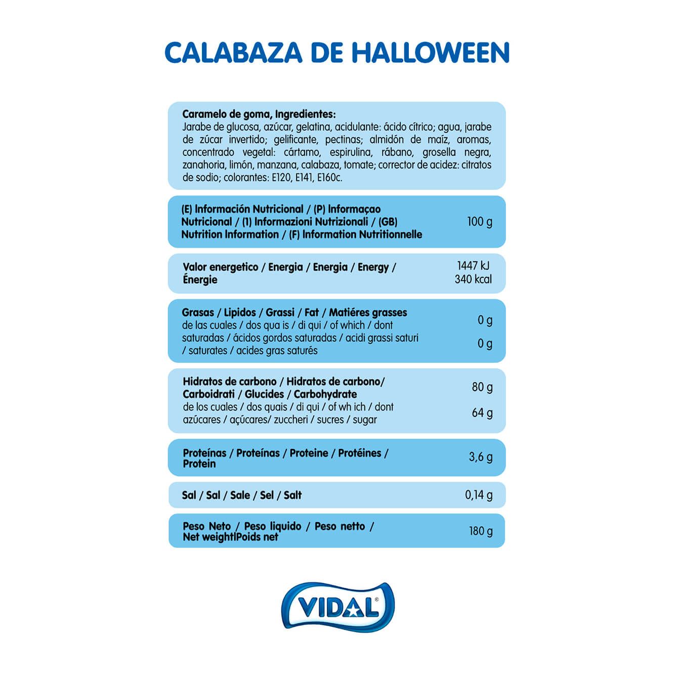 Calabaza con chuches de Halloween 180 g