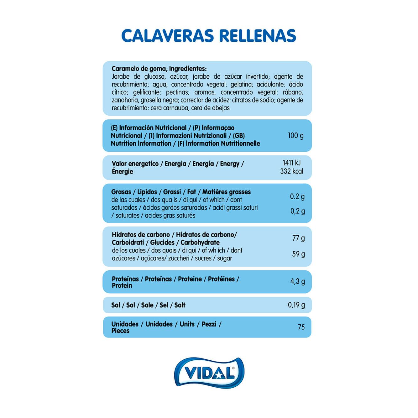 Calaveras Rellenas bandeja 795 g