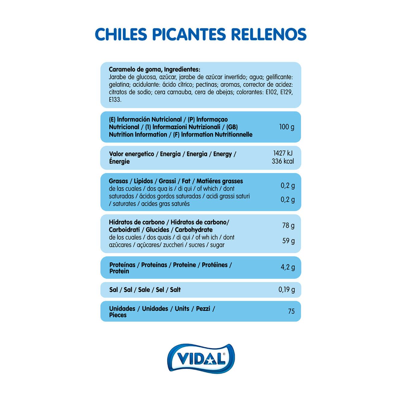 Chiles Picantes Rellenos bandeja 795g