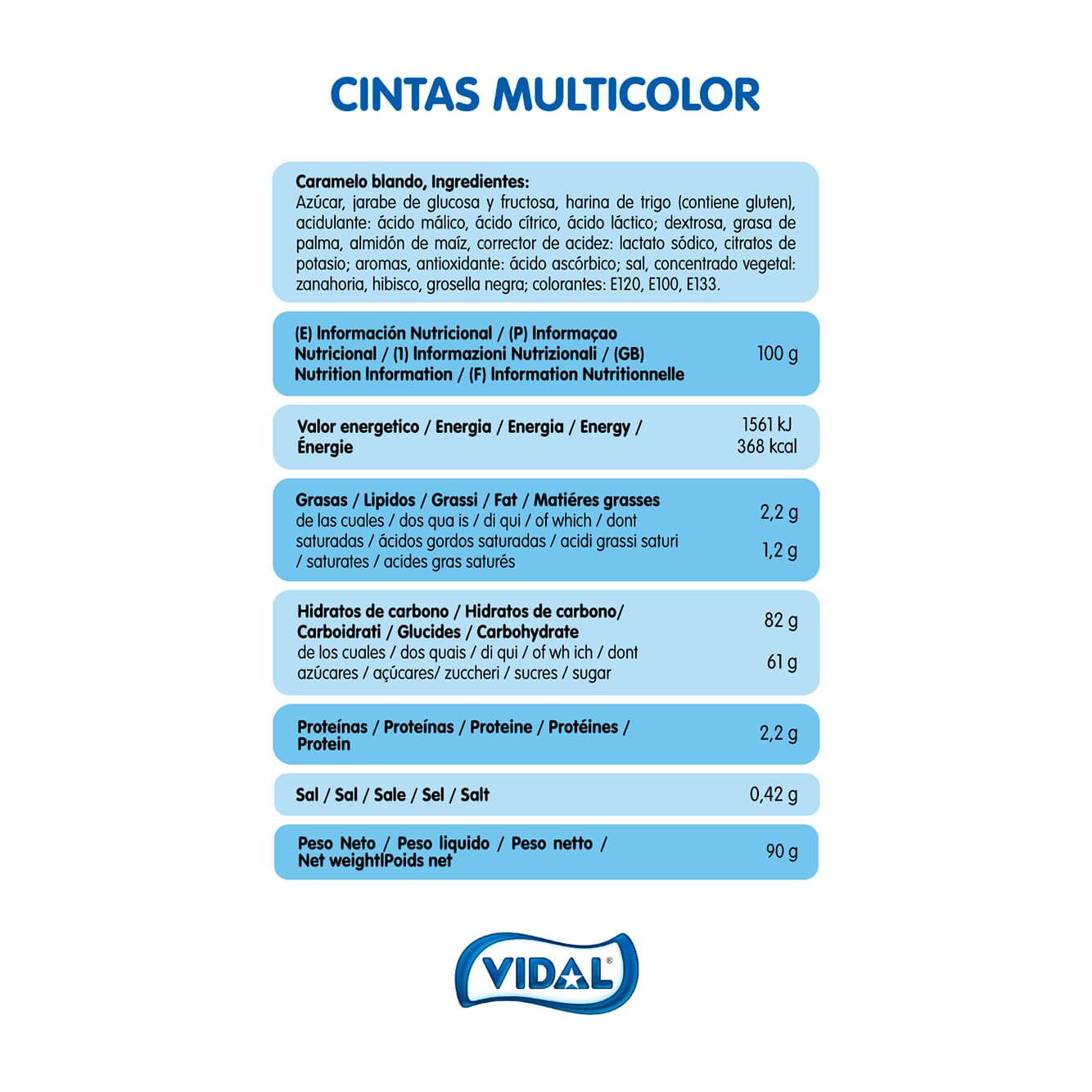 Cintas Multicolor 14 bolsas de 90 g