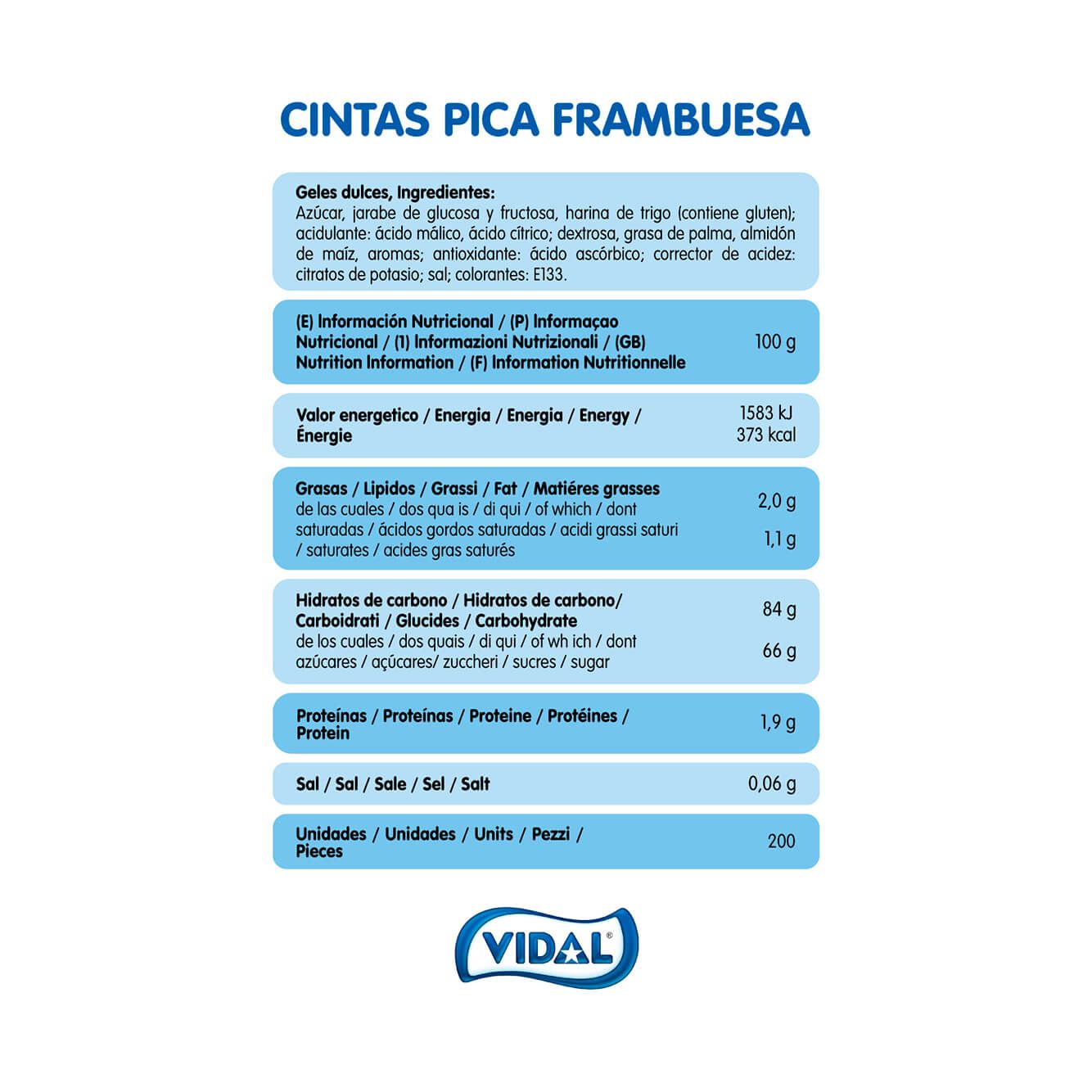 Cintas Pica Frambuesa bandeja 1,7 Kg