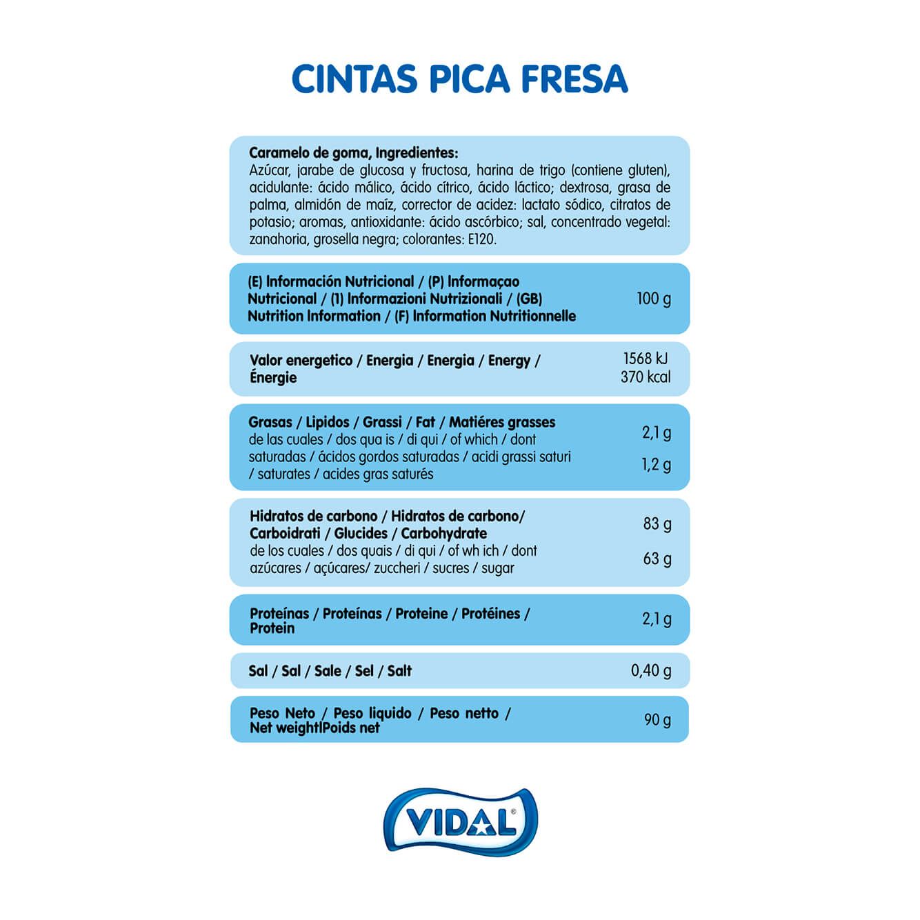 Cintas Pica Fresa 14 bolsas de 90g