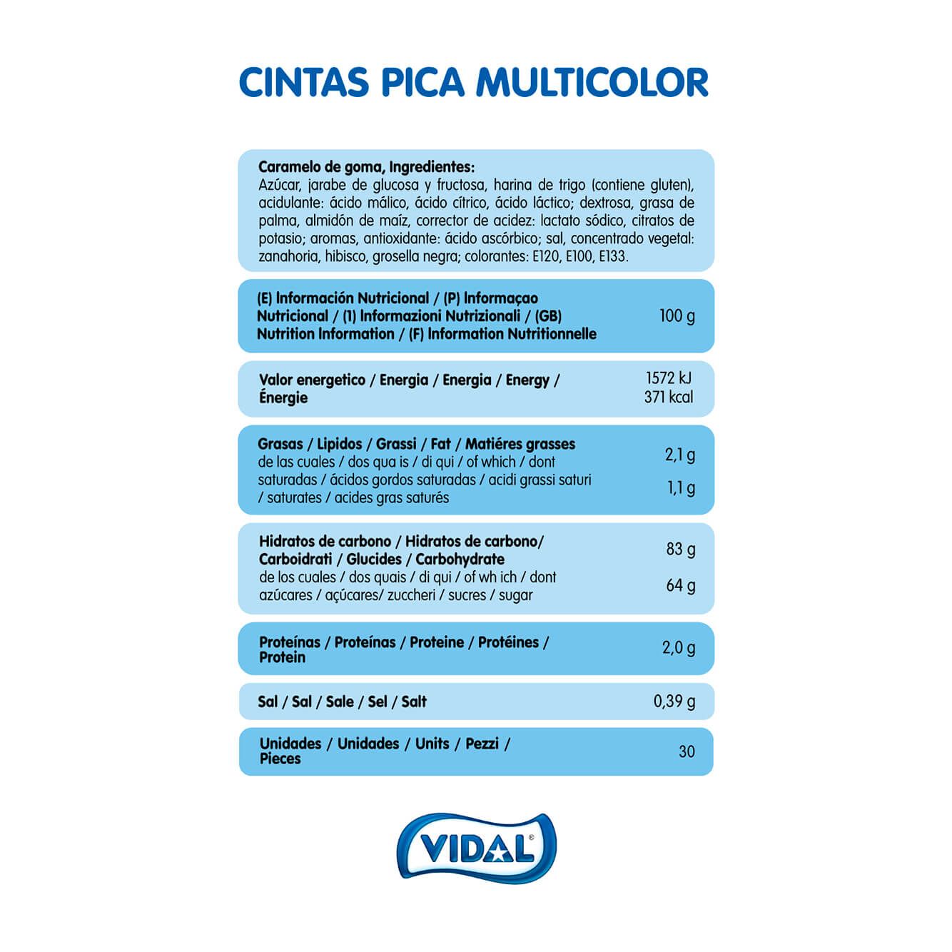 Cintas Pica Multicolor bandeja 1,6 Kg