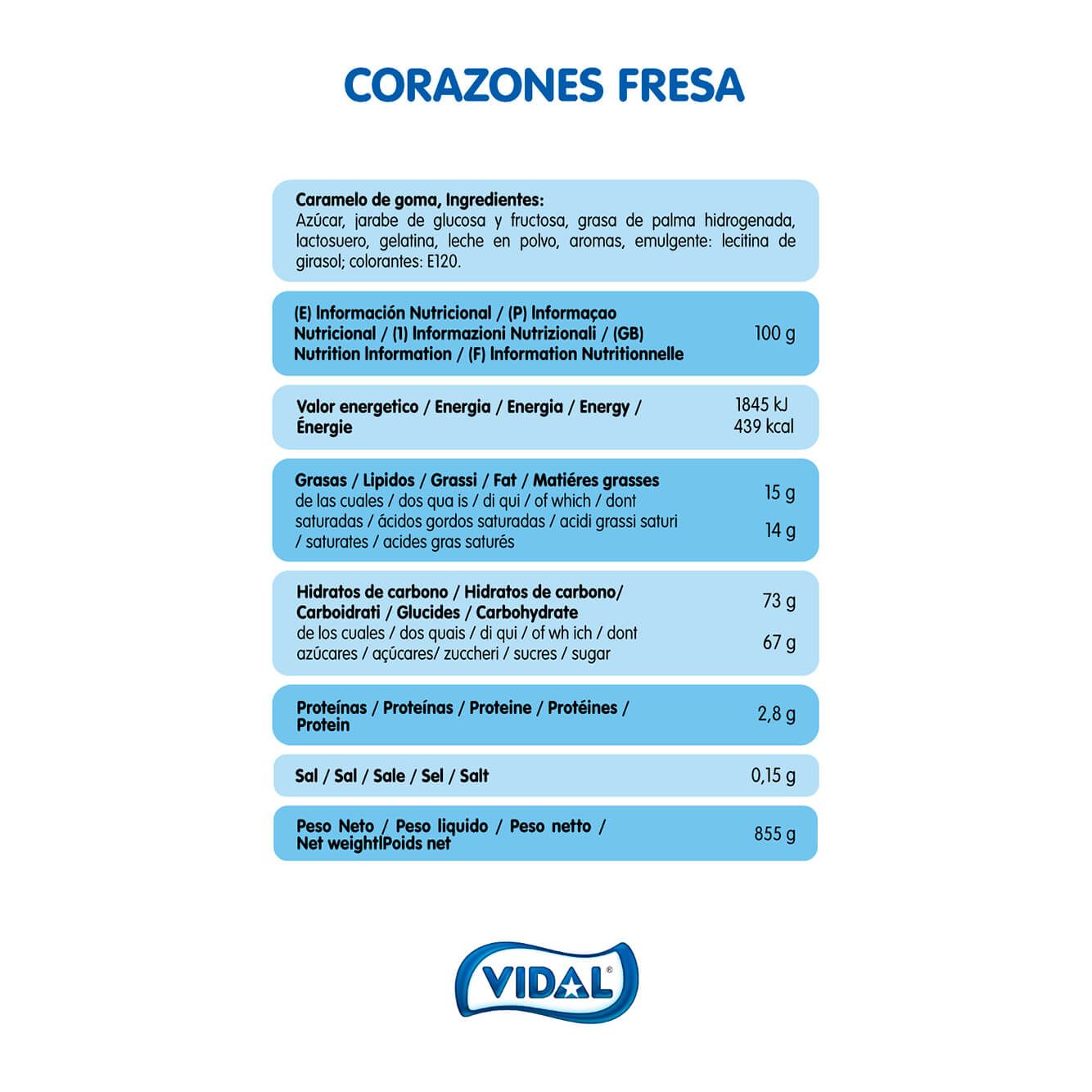 Corazones Fresa estuche 855 g