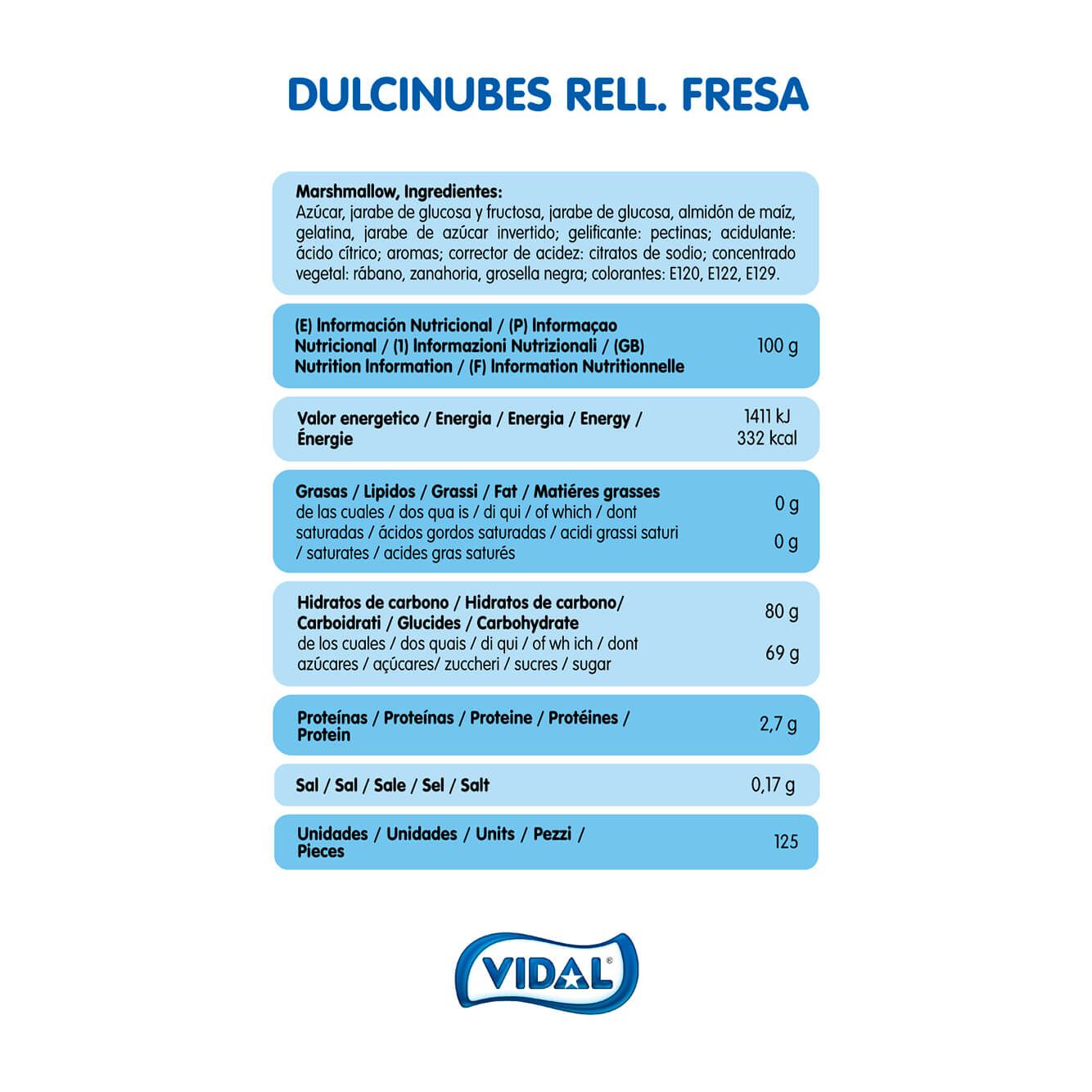 Dulcinubes Rellenas de Fresa bolsa 837,5 g