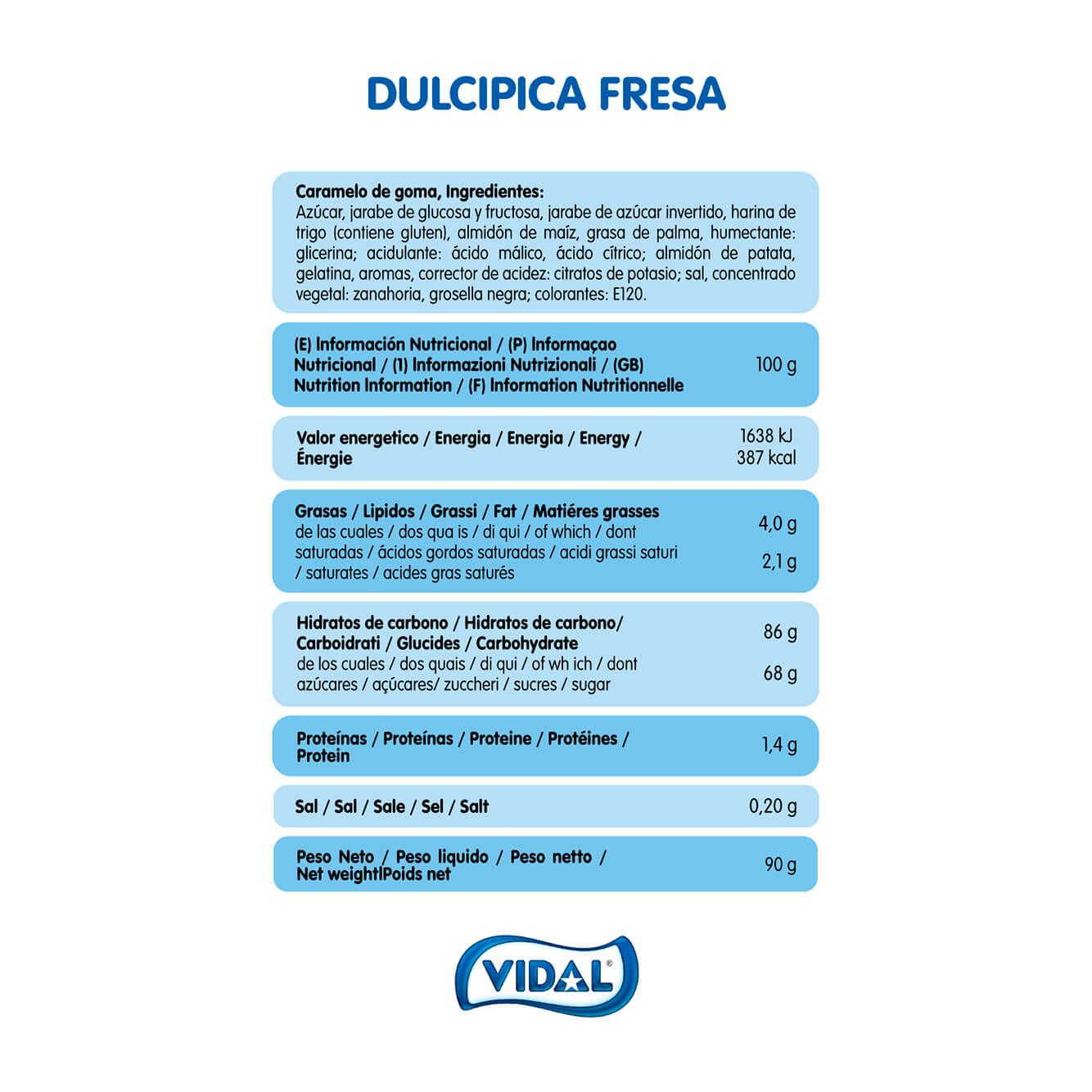 Dulcipica Fresa 14 bolsas de 90g