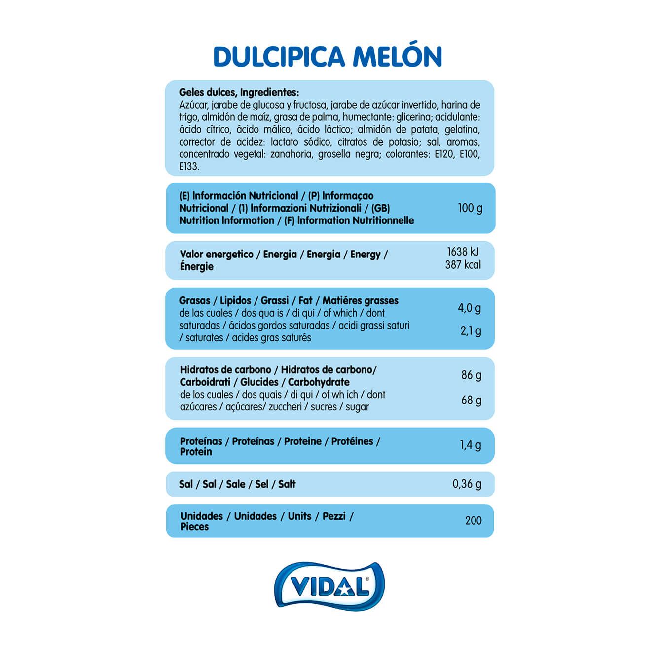 Dulcipica Melón bandeja 1,4 Kg