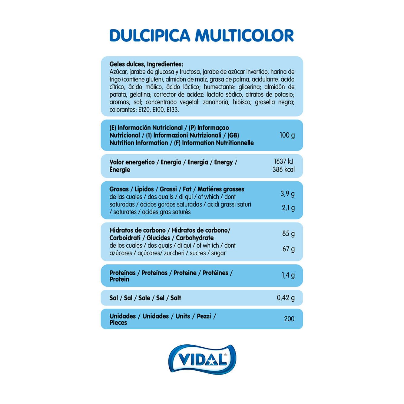 Dulcipica Multicolor bandeja de 1,4 Kg