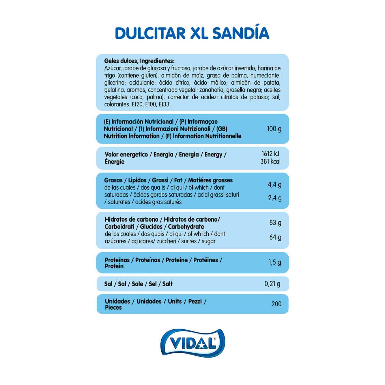 Dulcitar XL Sandía bandeja 1,7 Kg