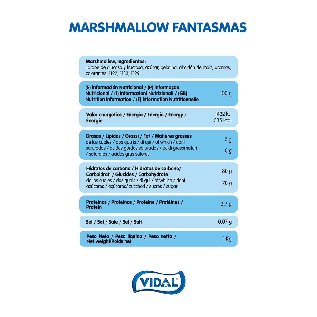 Marshmallow Fantasmas 1 Kg