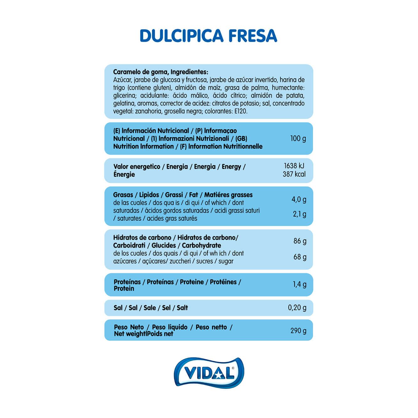 Dulcipica Fresa 9 tarrinas de 290 g