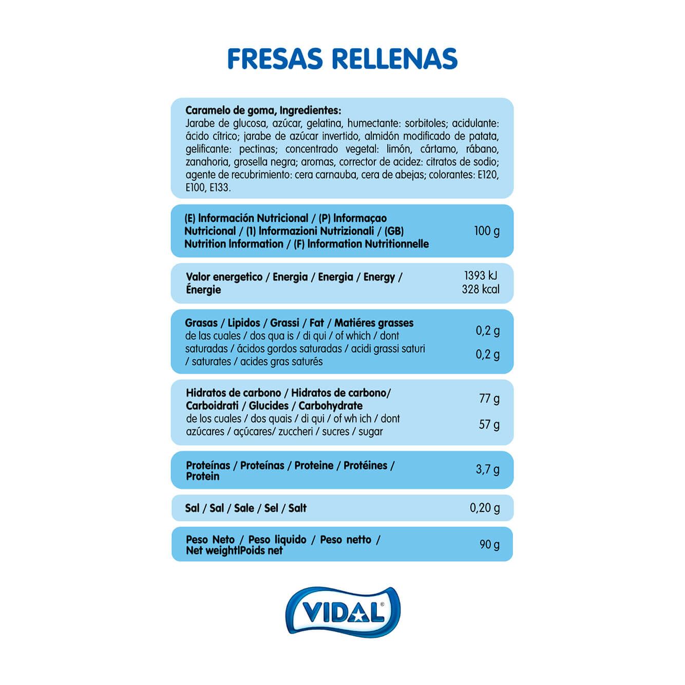 Fresas Rellenas 14 bolsas 90 g