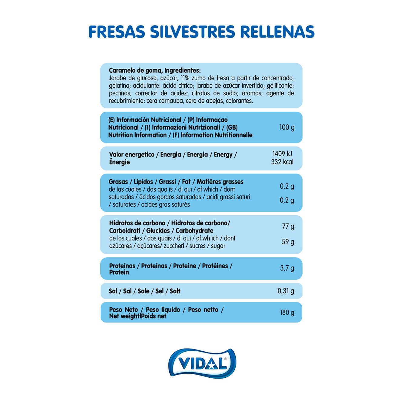 Fresas Silvestres caja 10 bolsas doypacks autocierre 180g