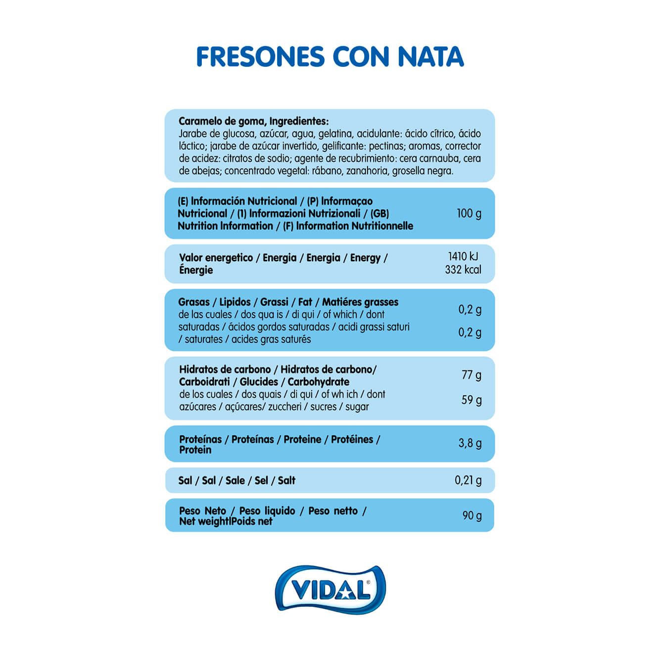 Fresones con Nata Rellenolas 14 bolsas de 90 g