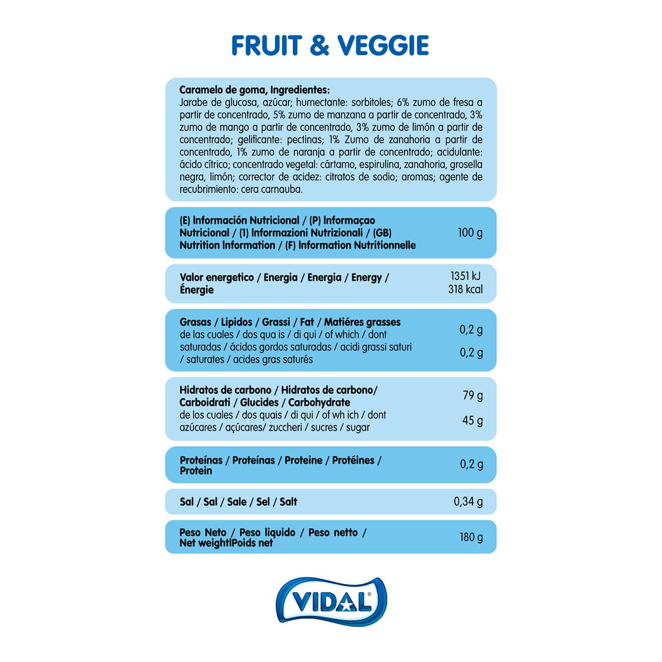 Fruit & Veggie caja 10 bolsas doypacks autocierre 180g