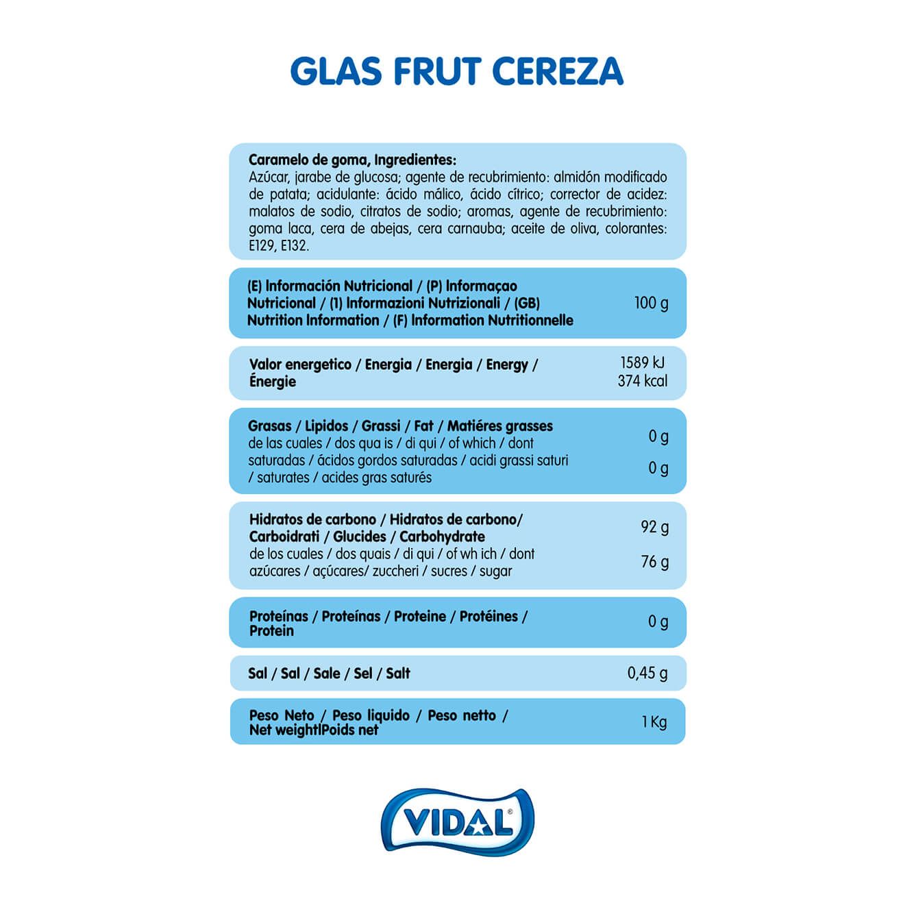 Glas Frut Cereza bolsa 1 Kg