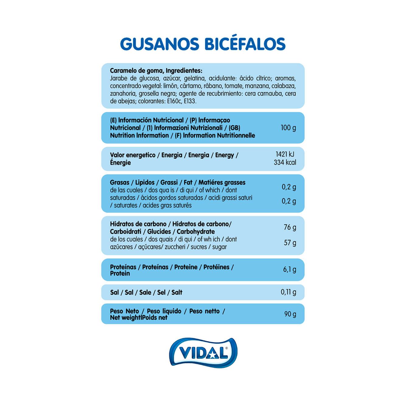 Gusanos Bicéfalos HALAL 14 bolsas 90g