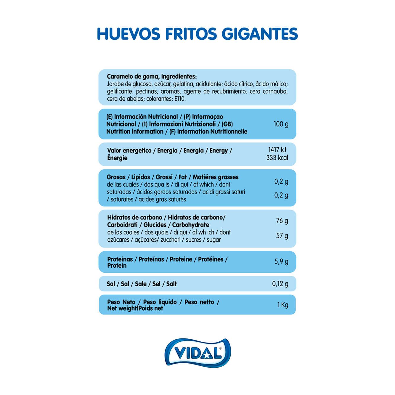 Huevos Fritos Gigantes bolsa 1 Kg