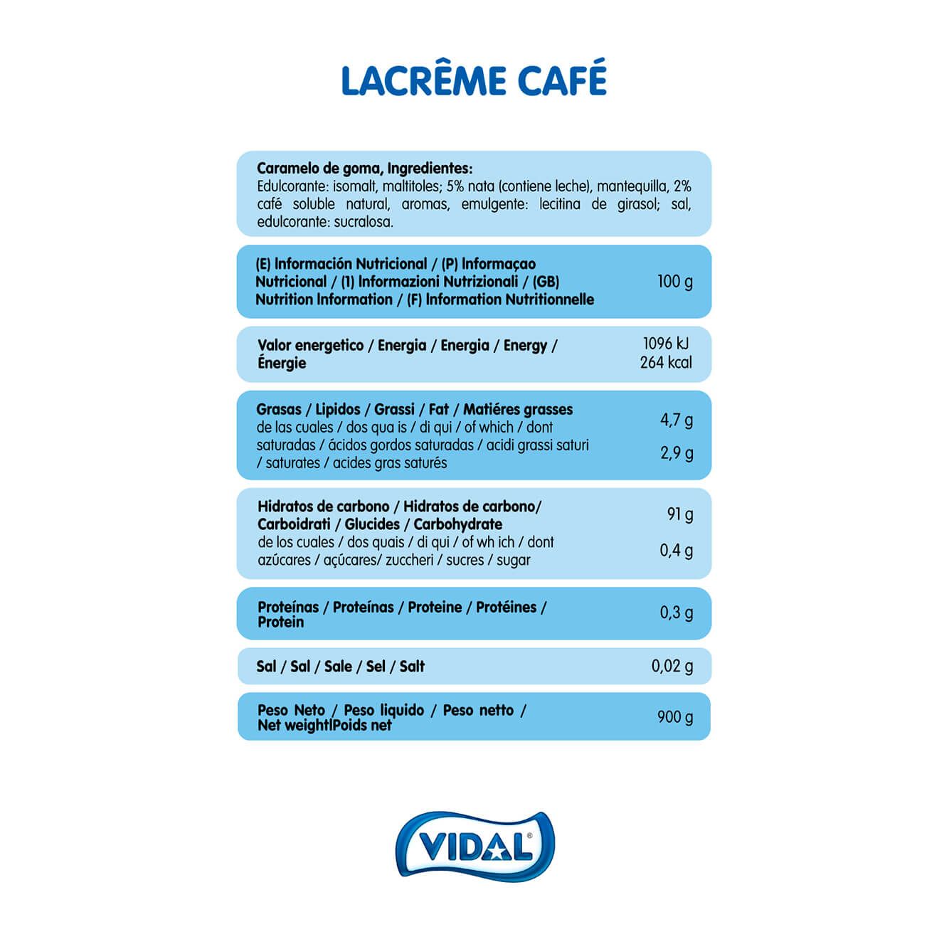 LaCrême Café sin Azúcar bolsa 900 g
