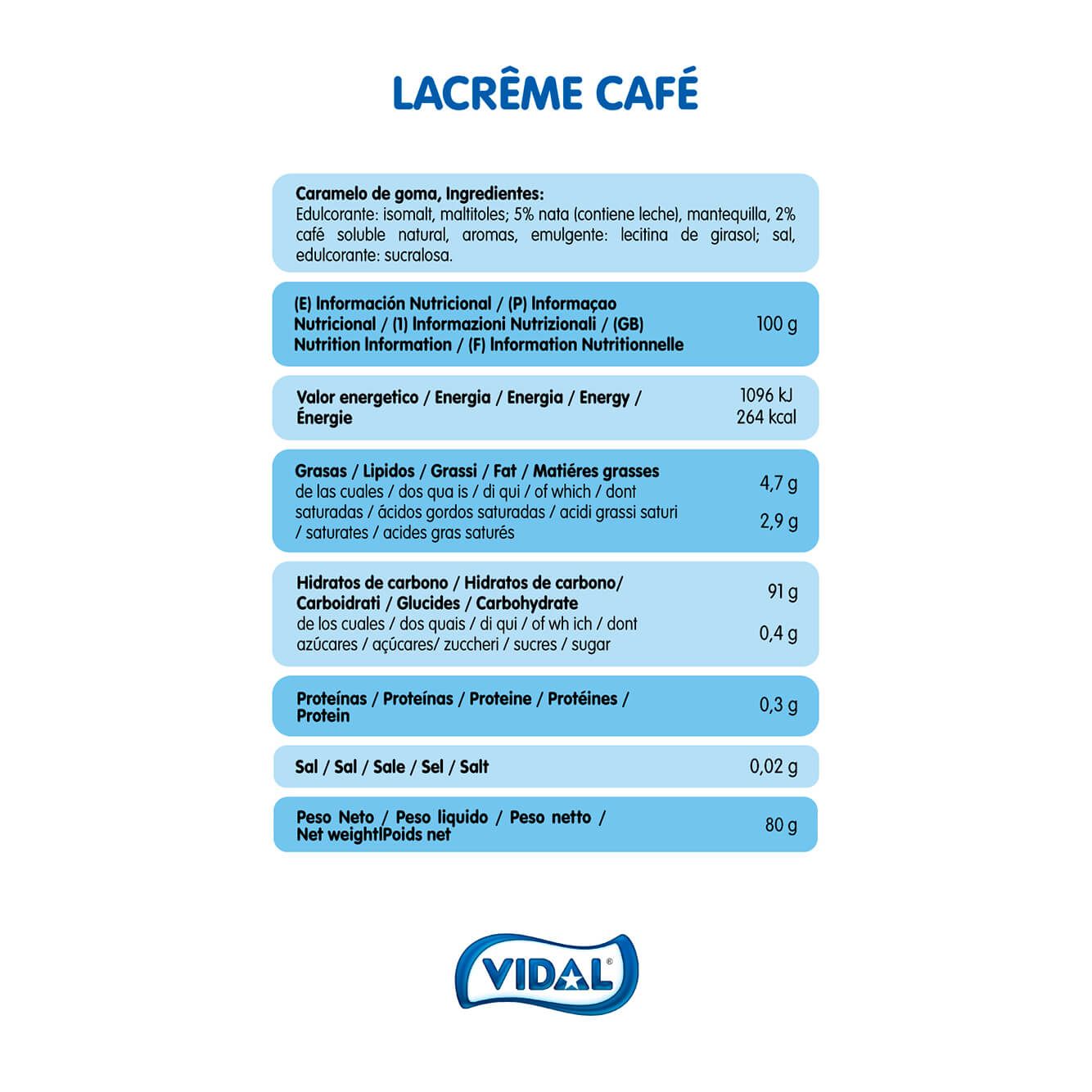 LaCrême Café sin Azúcar 12 bolsas 80g