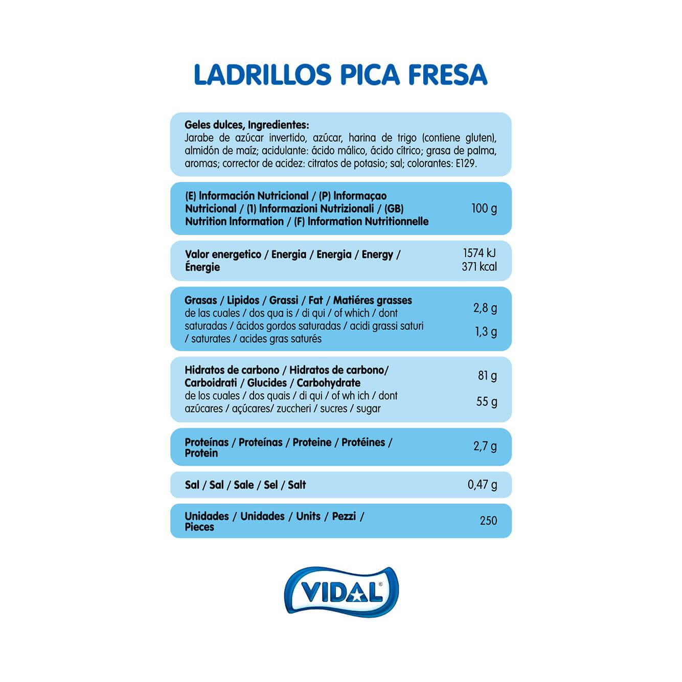 Ladrillos Pica Fresa bolsa 1,5 Kg