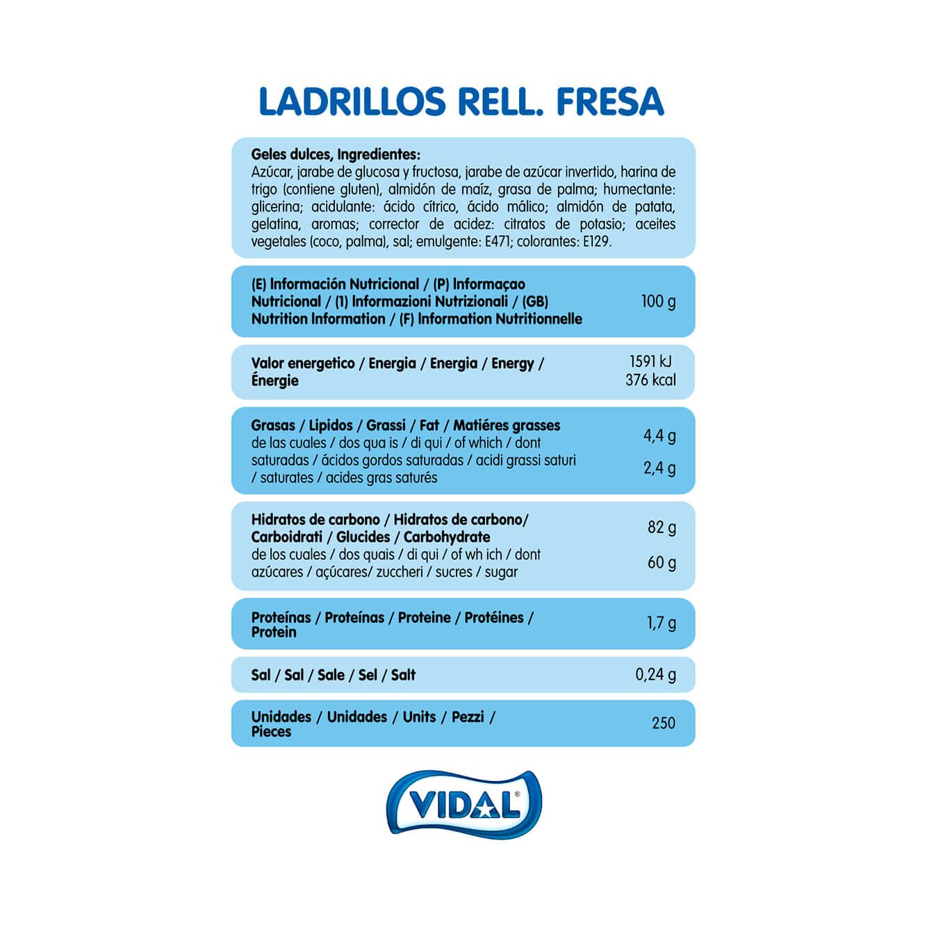 Ladrillos Rellenos Fresa bolsa 1,6 Kg