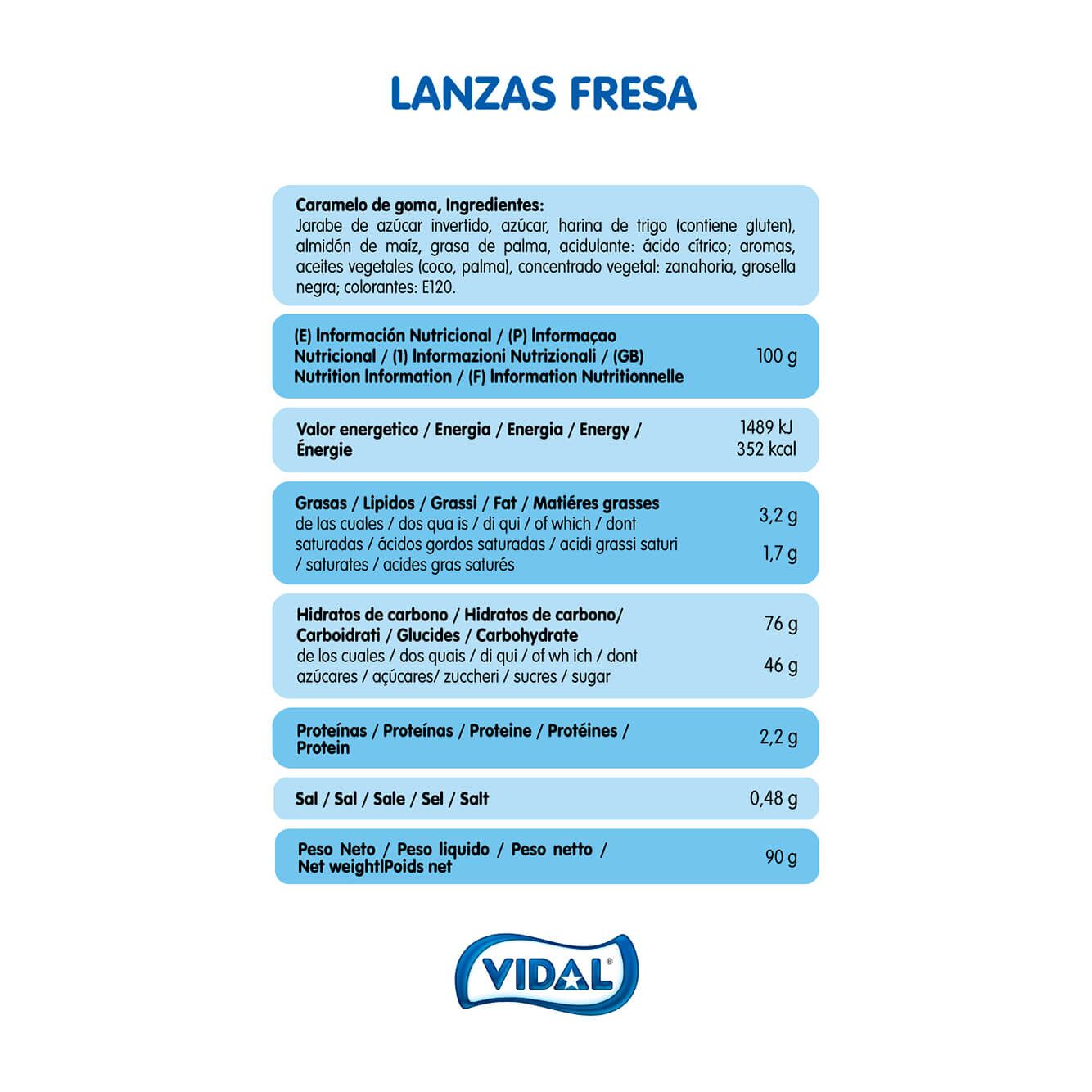Lanzas Fresa 14 bolsas de 90 g