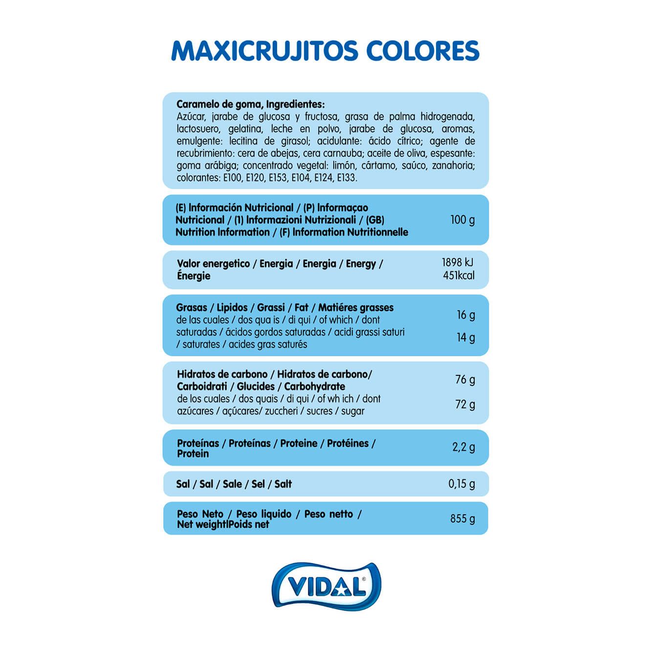 Maxicrujitos de Colores estuche 855 g