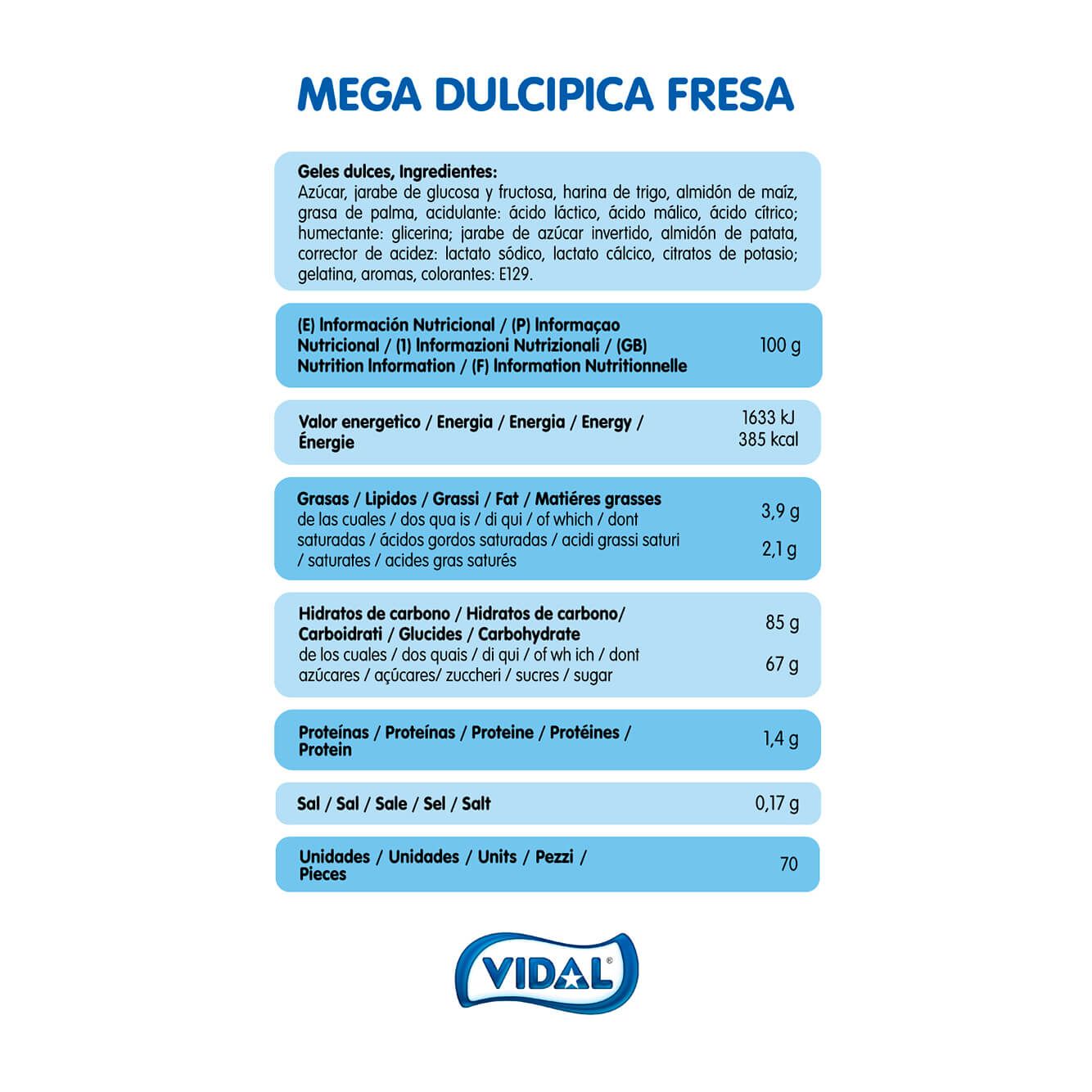 Mega Dulcipica Fresa bandeja de 1.6 Kg