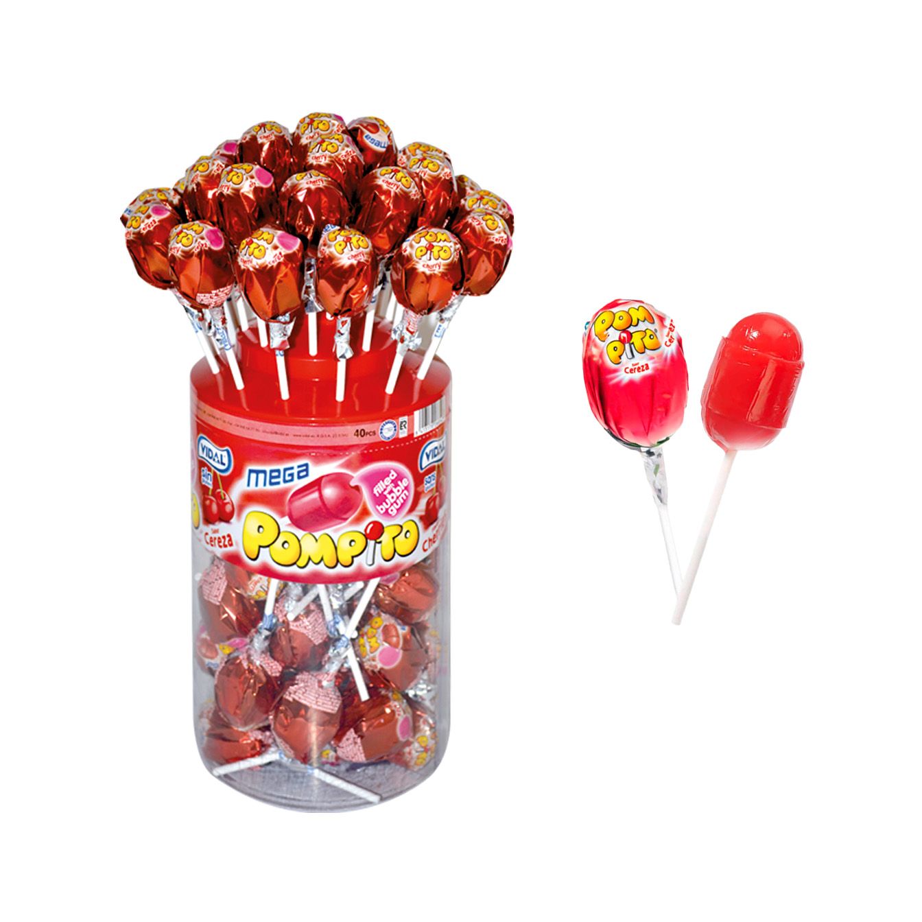 Mega Pompito Cereza tarro 1 Kg