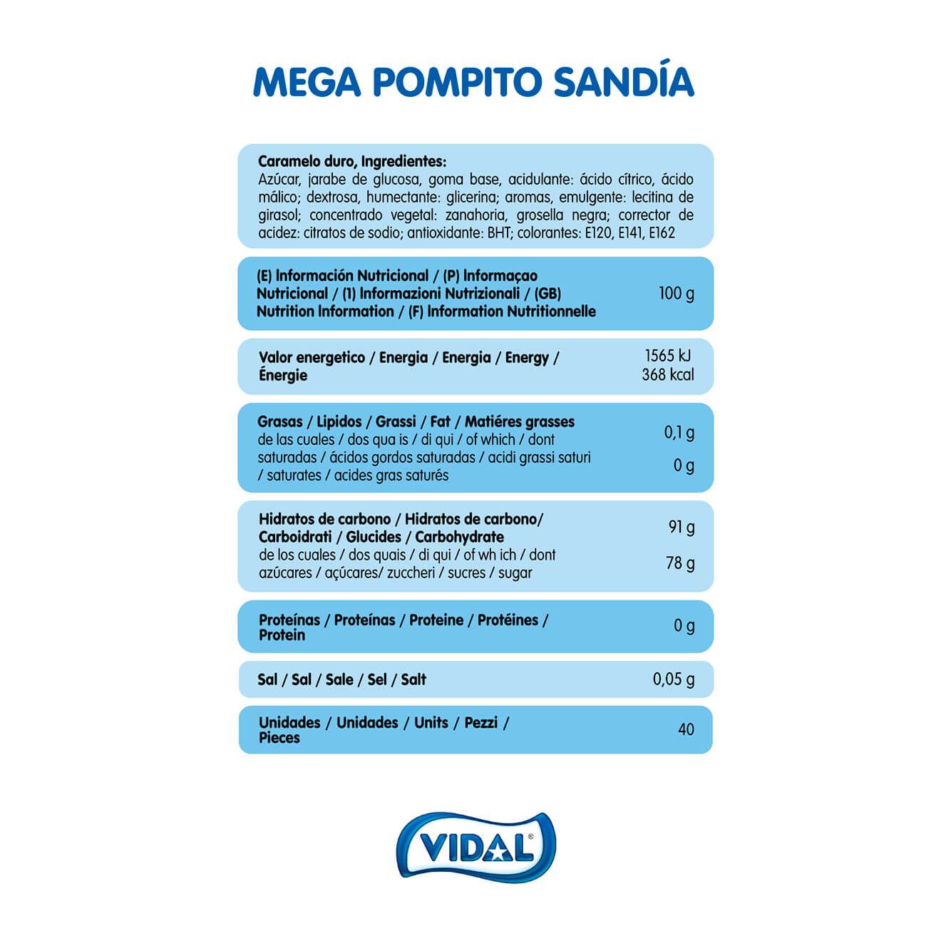 Mega Pompito Sandía tarro 1 Kg