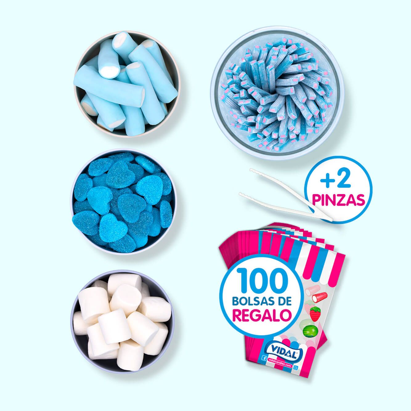 Mesas dulces bautizos azul