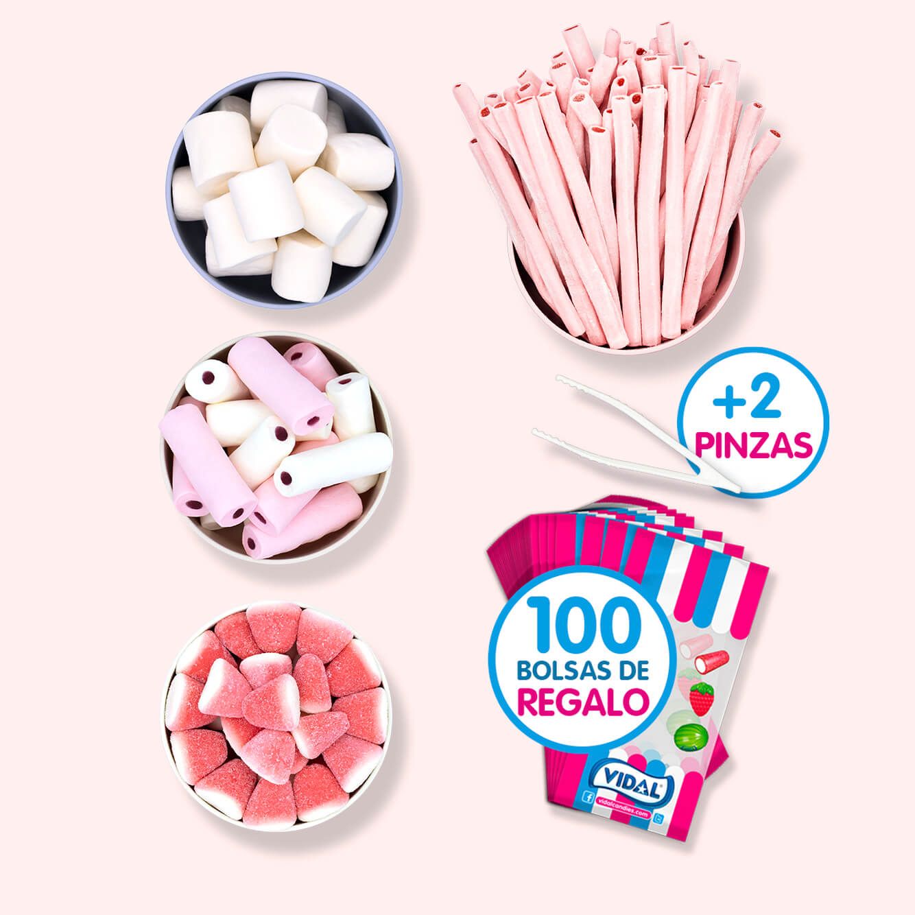 Mesas dulces bautizos rosas