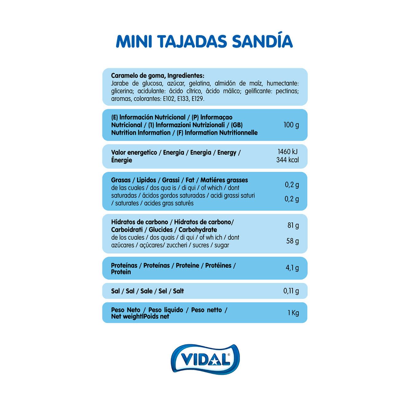 Mini Tajadas Sandía bolsa 1 Kg