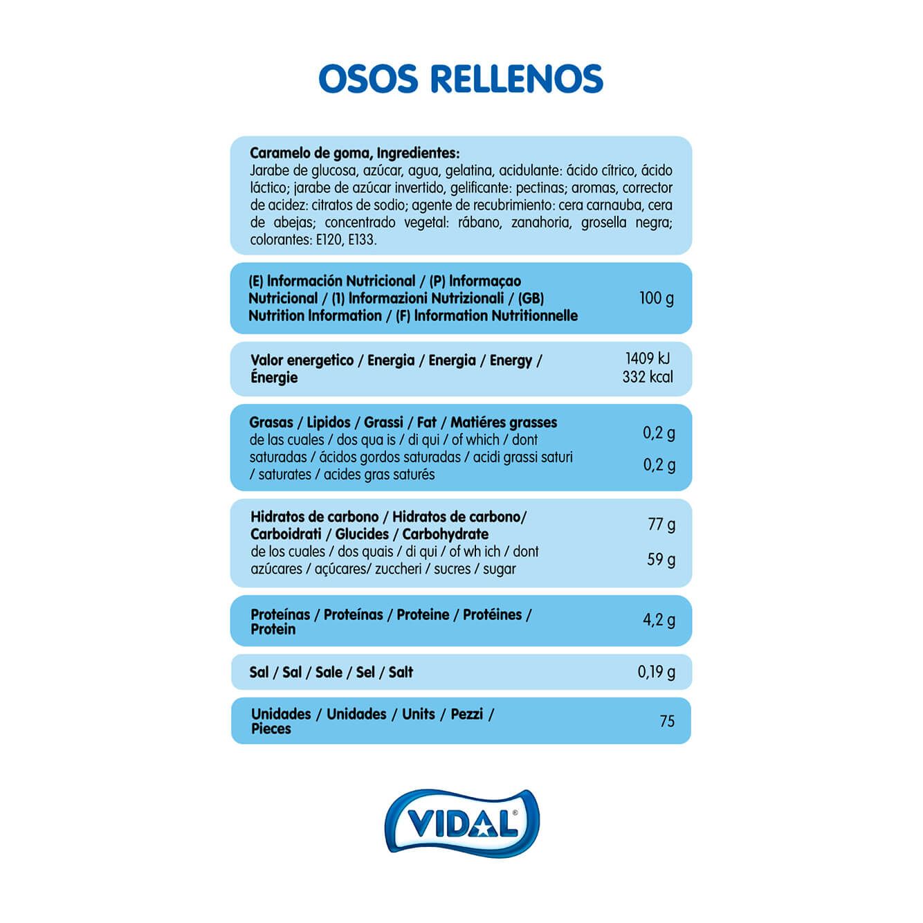 Osos Rellenos bandeja 795 g