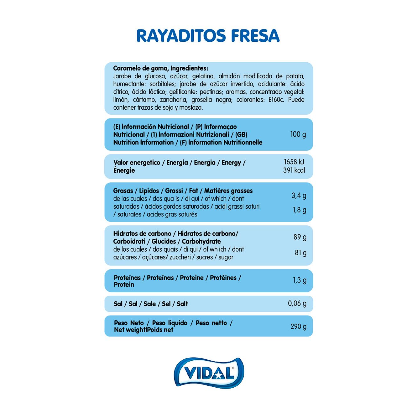 Rayaditos Fresa 9 tarrinas de 290g