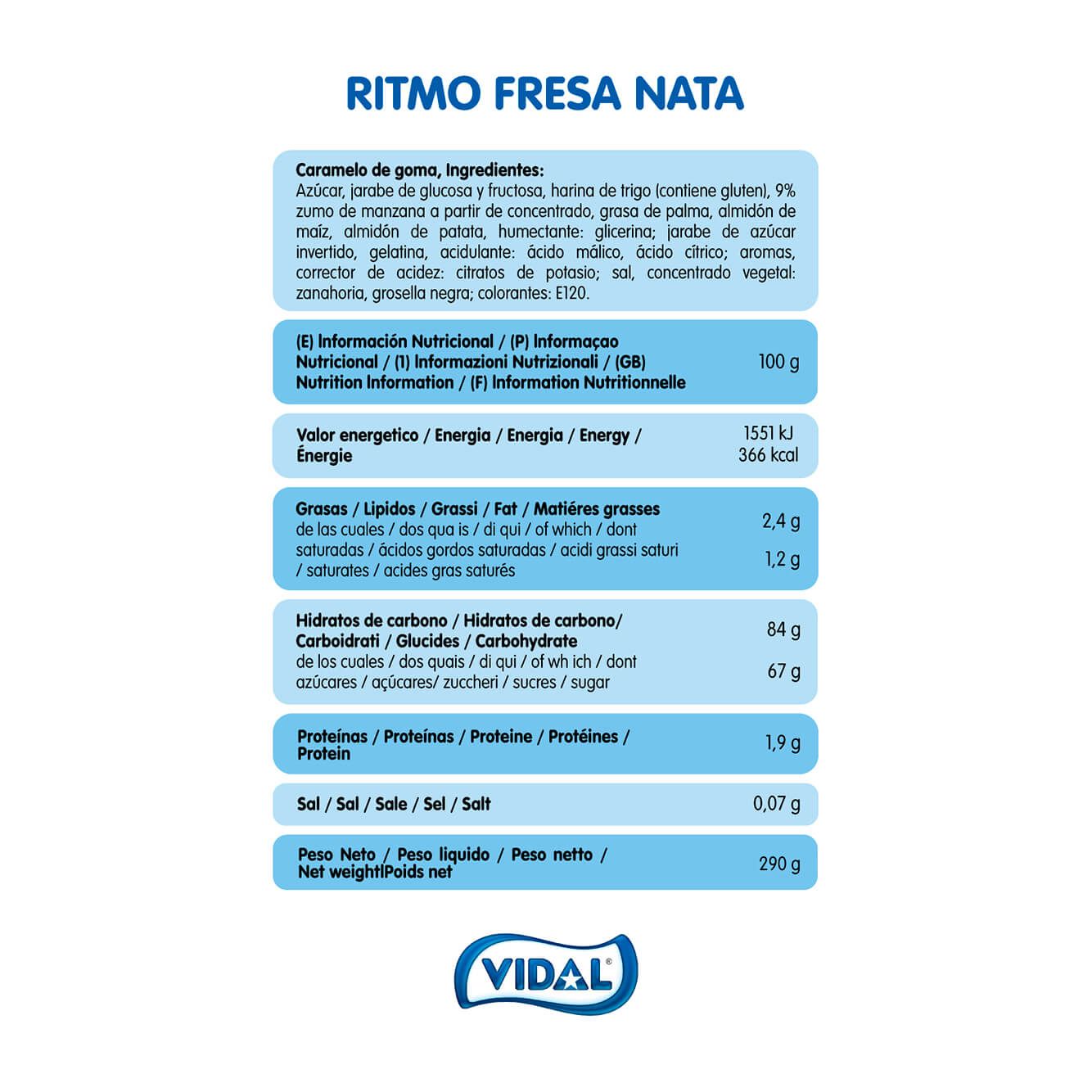 Ritmo Fresa Nata 9 tarrinas de 290g