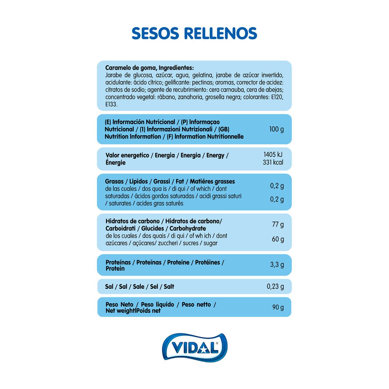 Sesos Rellenos 14 bolsas 90 g
