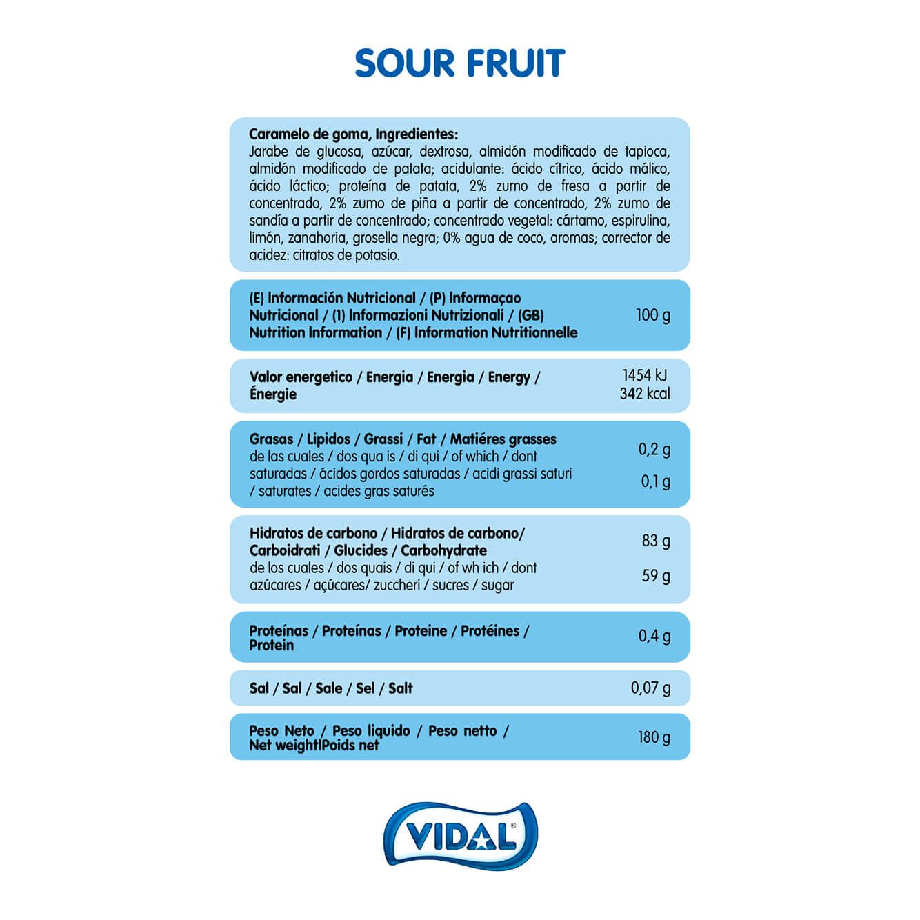 Sour Fruit Mix 10 bolsas doypack 180g