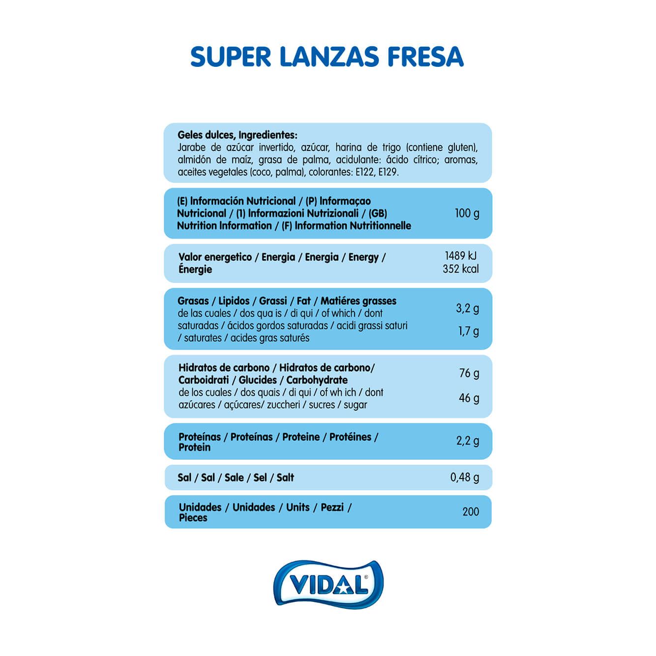 Super Lanzas Fresa bandeja de 1,3 Kg