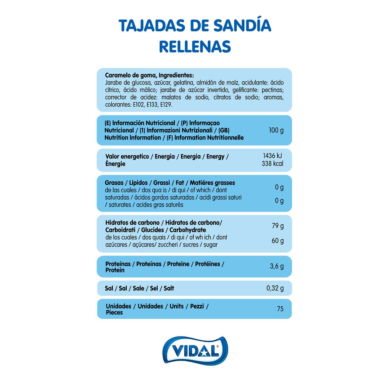 Tajadas de sandía Rellenas bandeja 75 uds